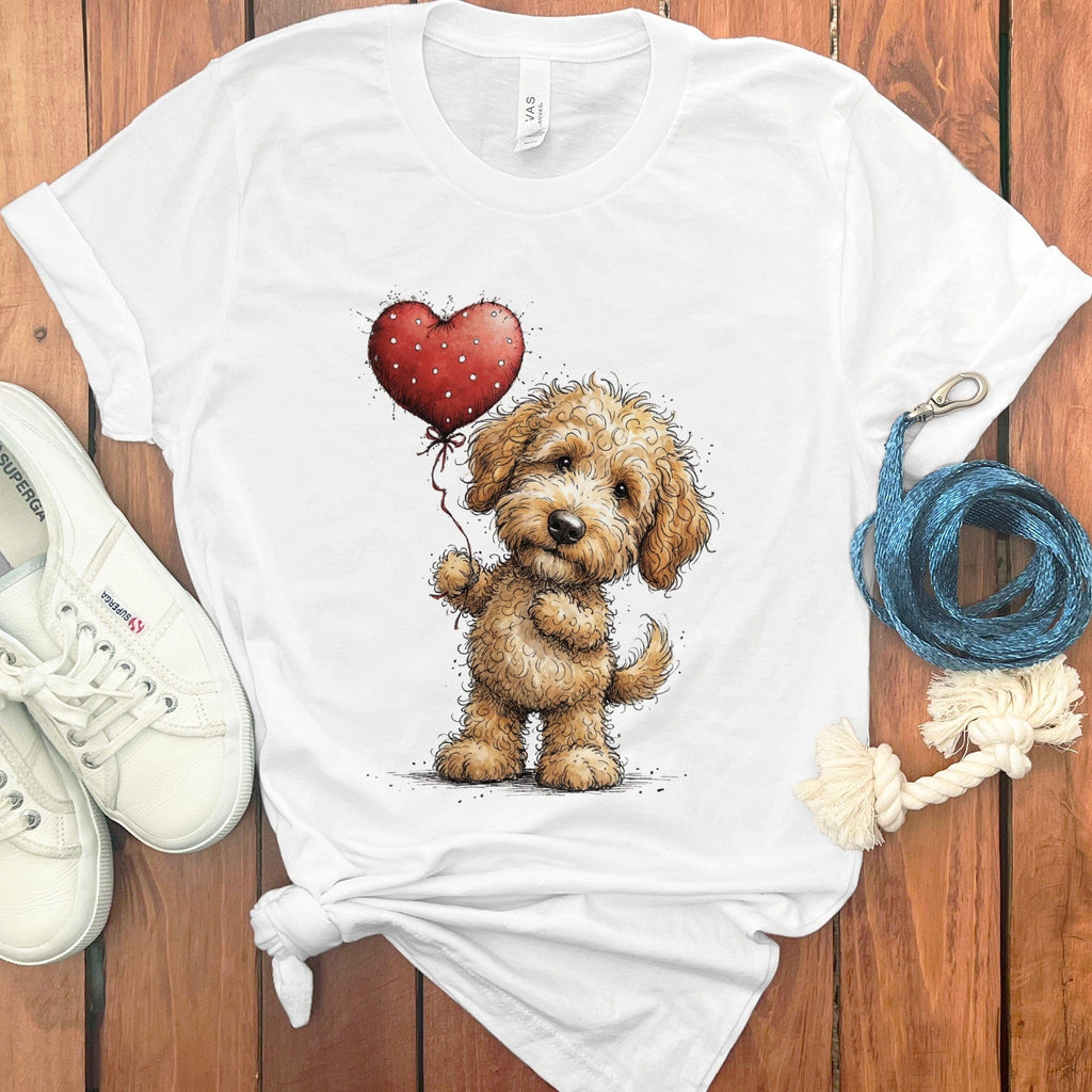 Goldendoodle Heart T-Shirt in White / S by Puppy Jo