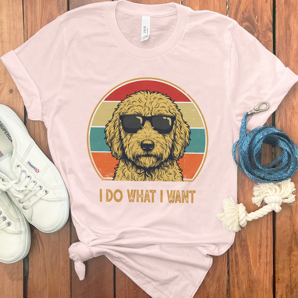 Goldendoodle I Want T-Shirt in Soft Pink / S by Puppy Jo