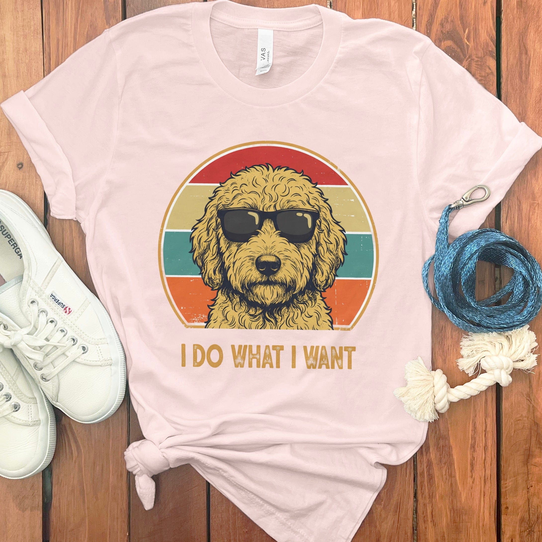 Goldendoodle I Want T-Shirt in Soft Pink / S by Puppy Jo