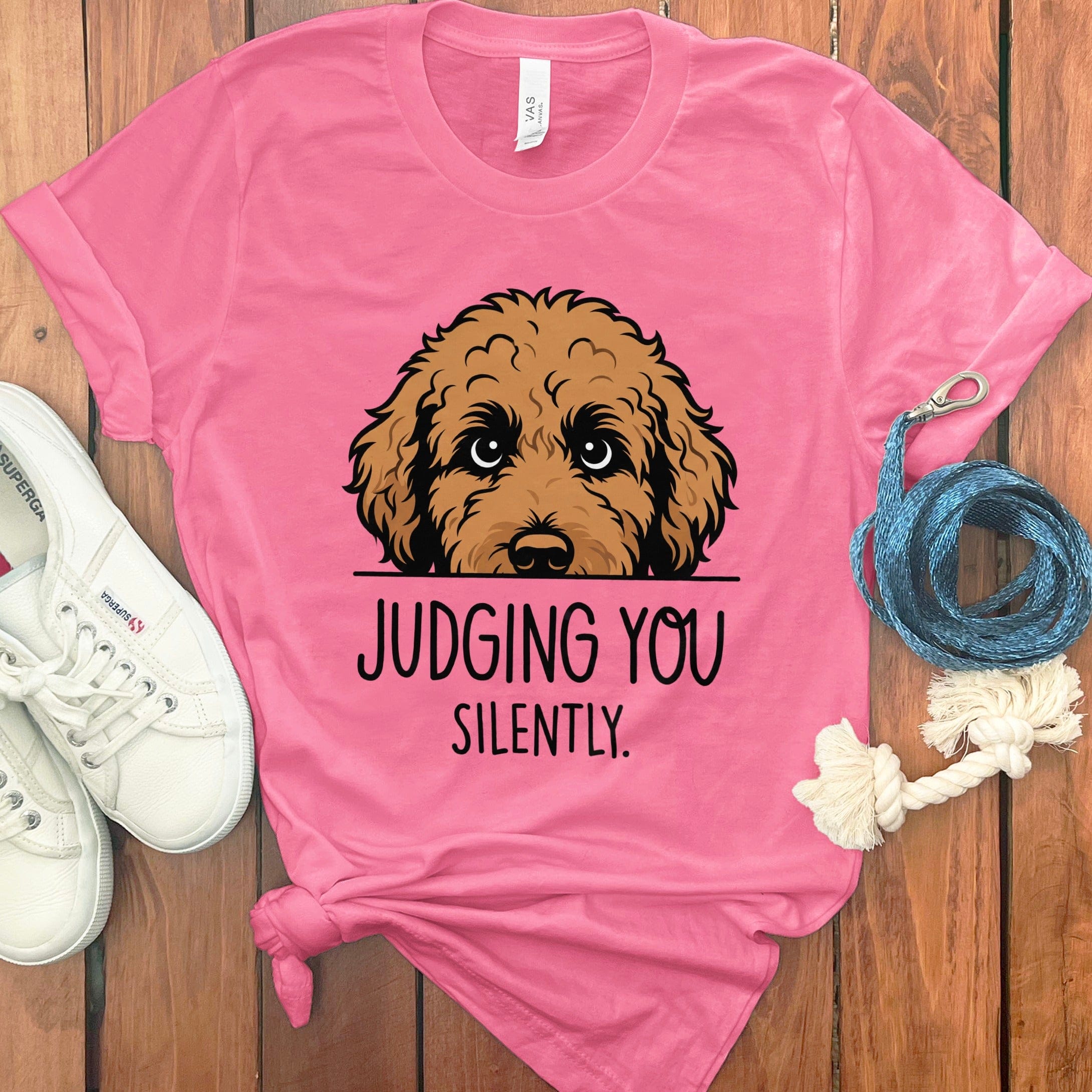 Goldendoodle Judging T-Shirt in Charity Pink / M by Puppy Jo