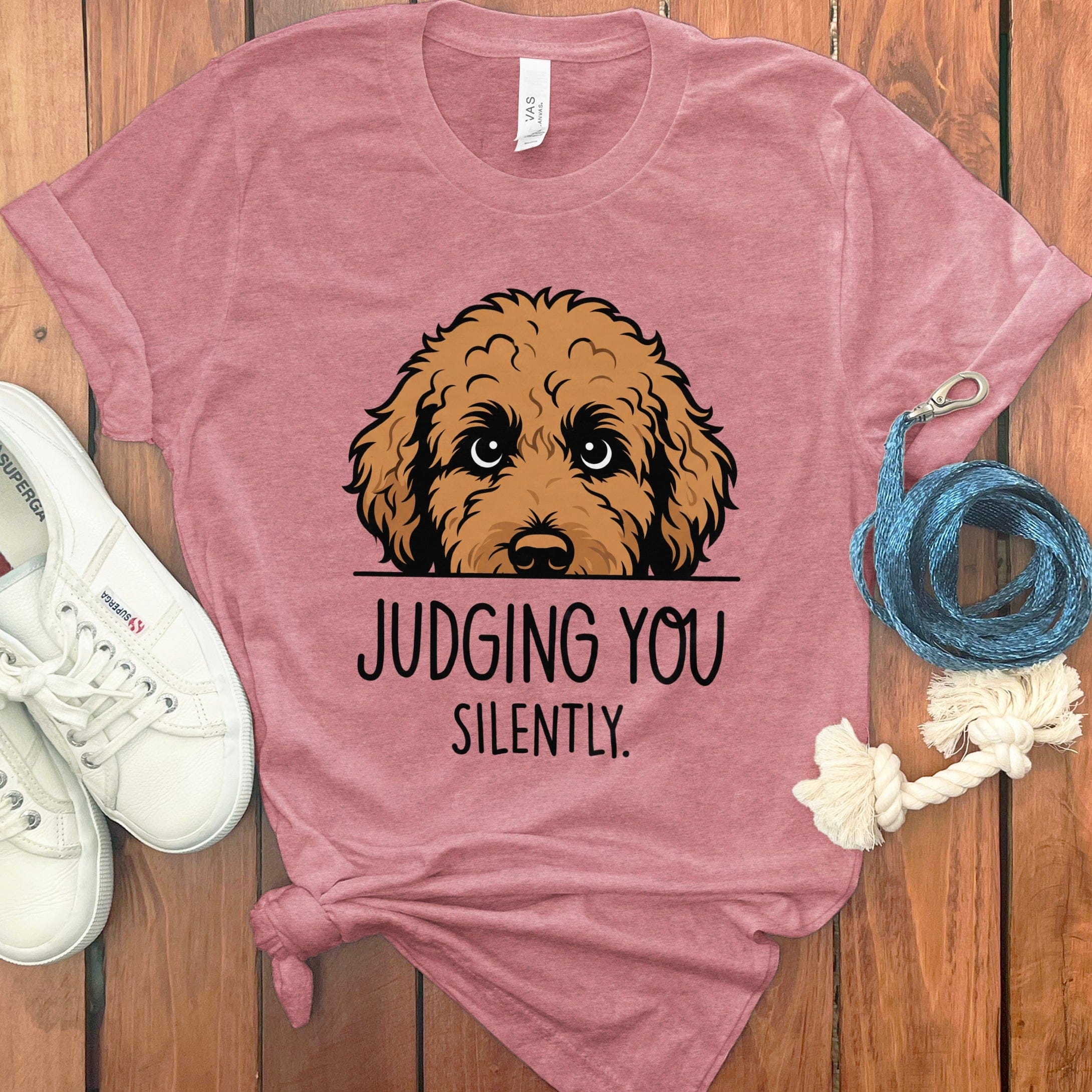 Goldendoodle Judging T-Shirt in Heather Mauve / M by Puppy Jo