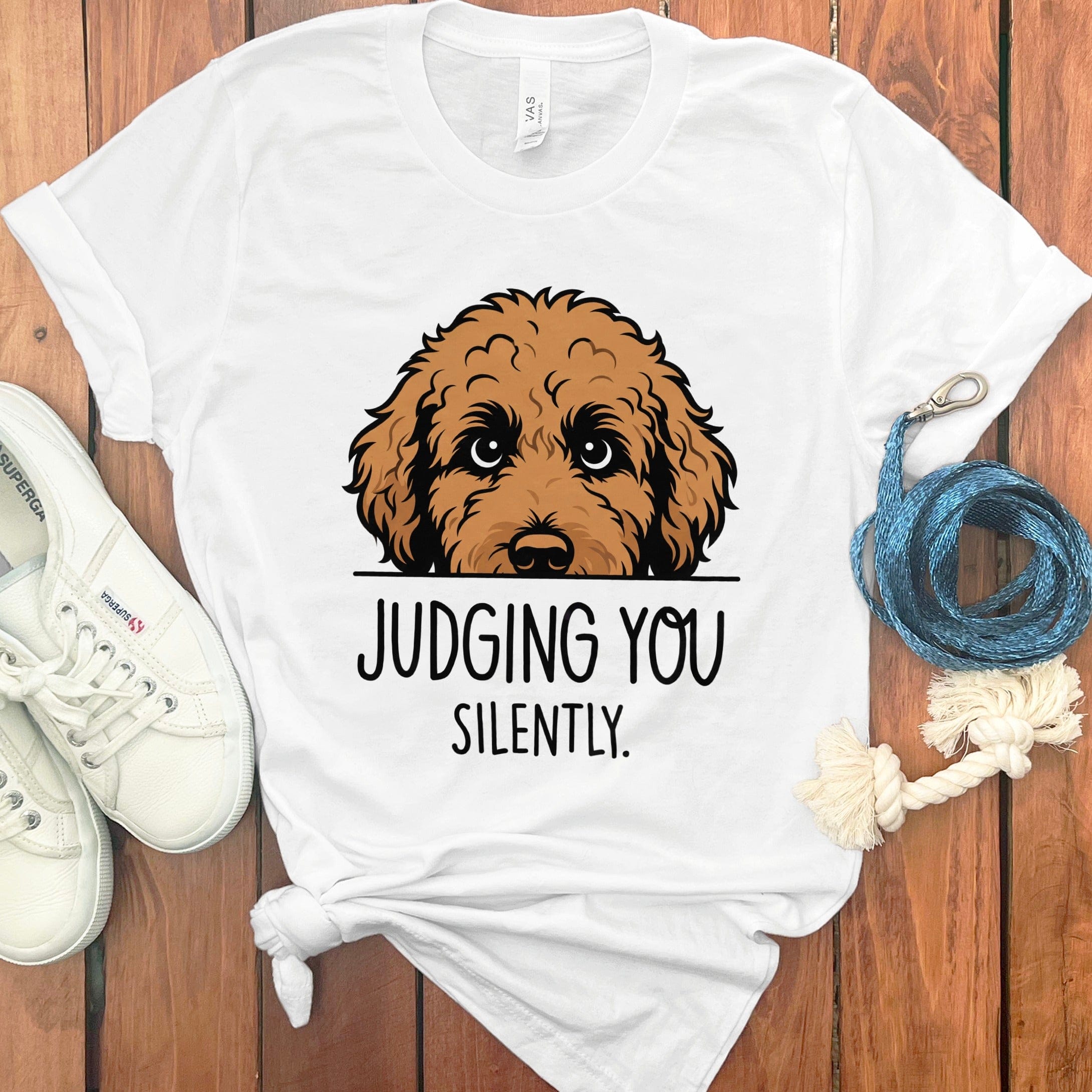 Goldendoodle Judging T-Shirt in White / M by Puppy Jo