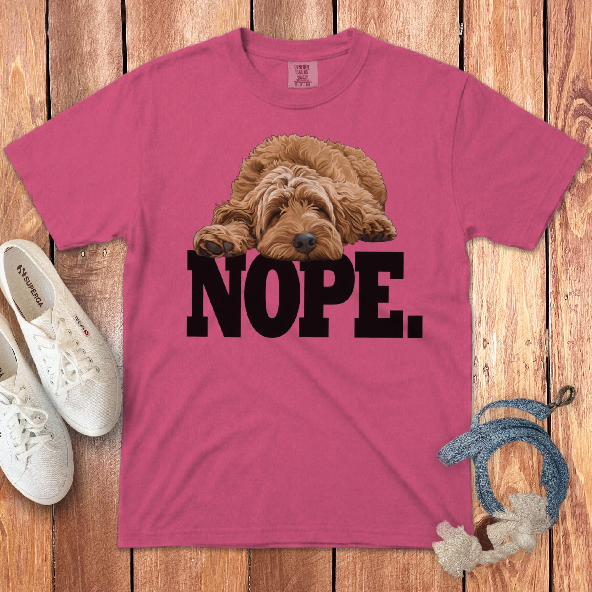 Goldendoodle Labradoodle Nope Signature T-Shirt in Crunchberry / S by Puppy Jo
