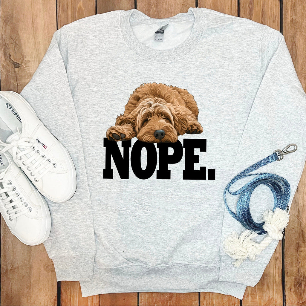 Goldendoodle Labradoodle Nope Sweatshirt in Ash / S by Puppy Jo