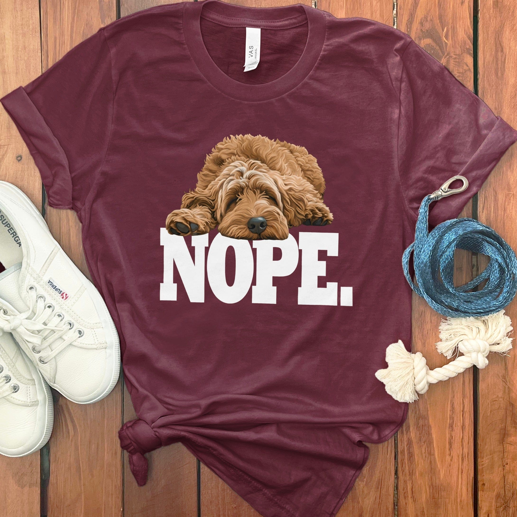 Goldendoodle Labradoodle Nope T-Shirt in Maroon / S by Puppy Jo