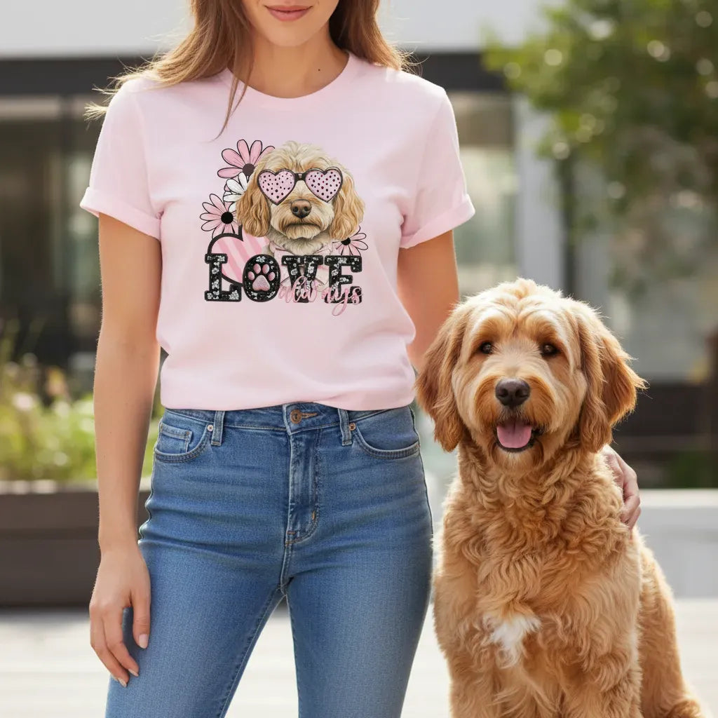 Goldendoodle Love Floral T-Shirt in by Puppy Jo
