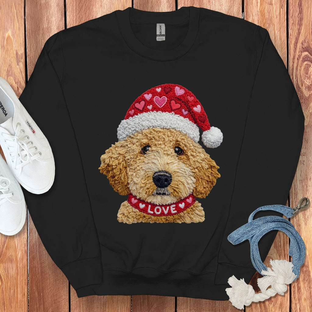 Goldendoodle Love Heart Sweatshirt in Black / S by Puppy Jo