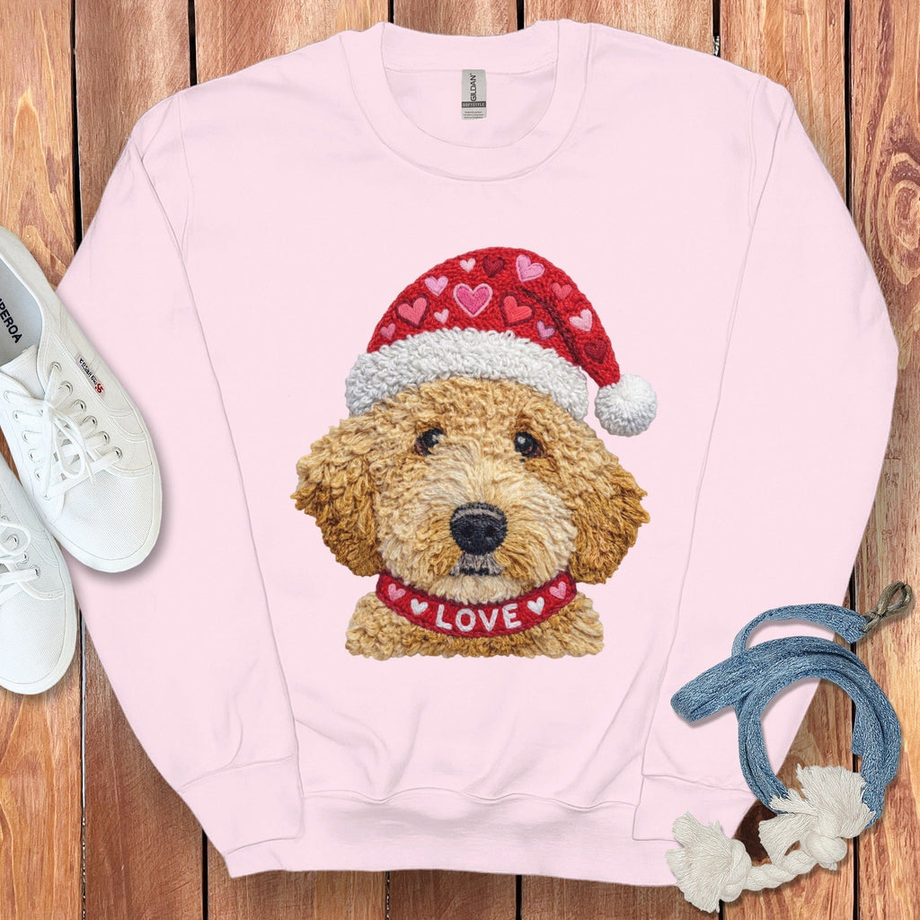 Goldendoodle Love Heart Sweatshirt in Light Pink / S by Puppy Jo