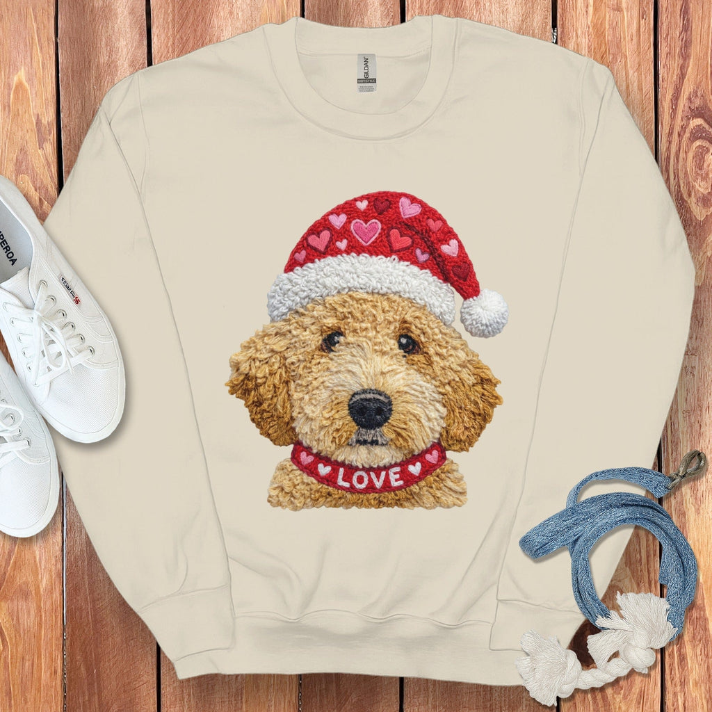 Goldendoodle Love Heart Sweatshirt in Sand / S by Puppy Jo