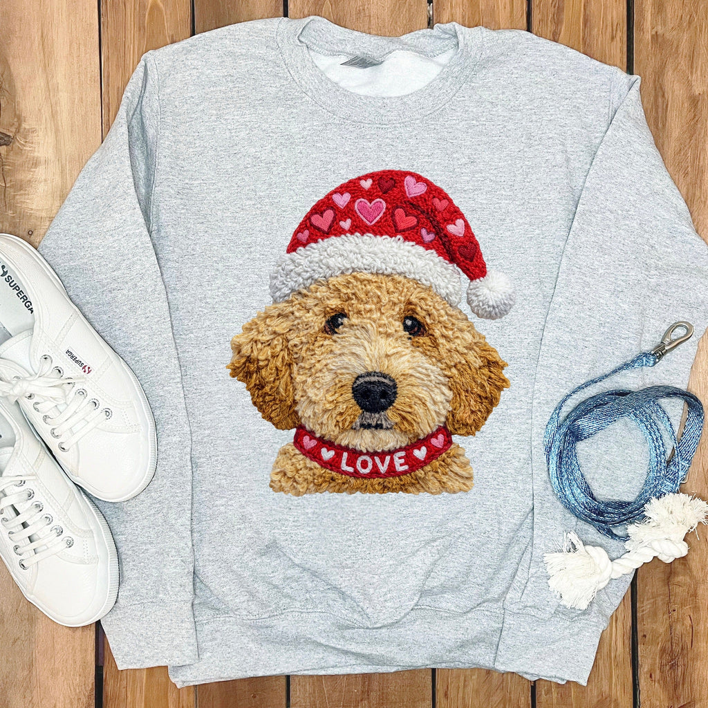 Goldendoodle Love Heart Sweatshirt in Sport Grey / S by Puppy Jo