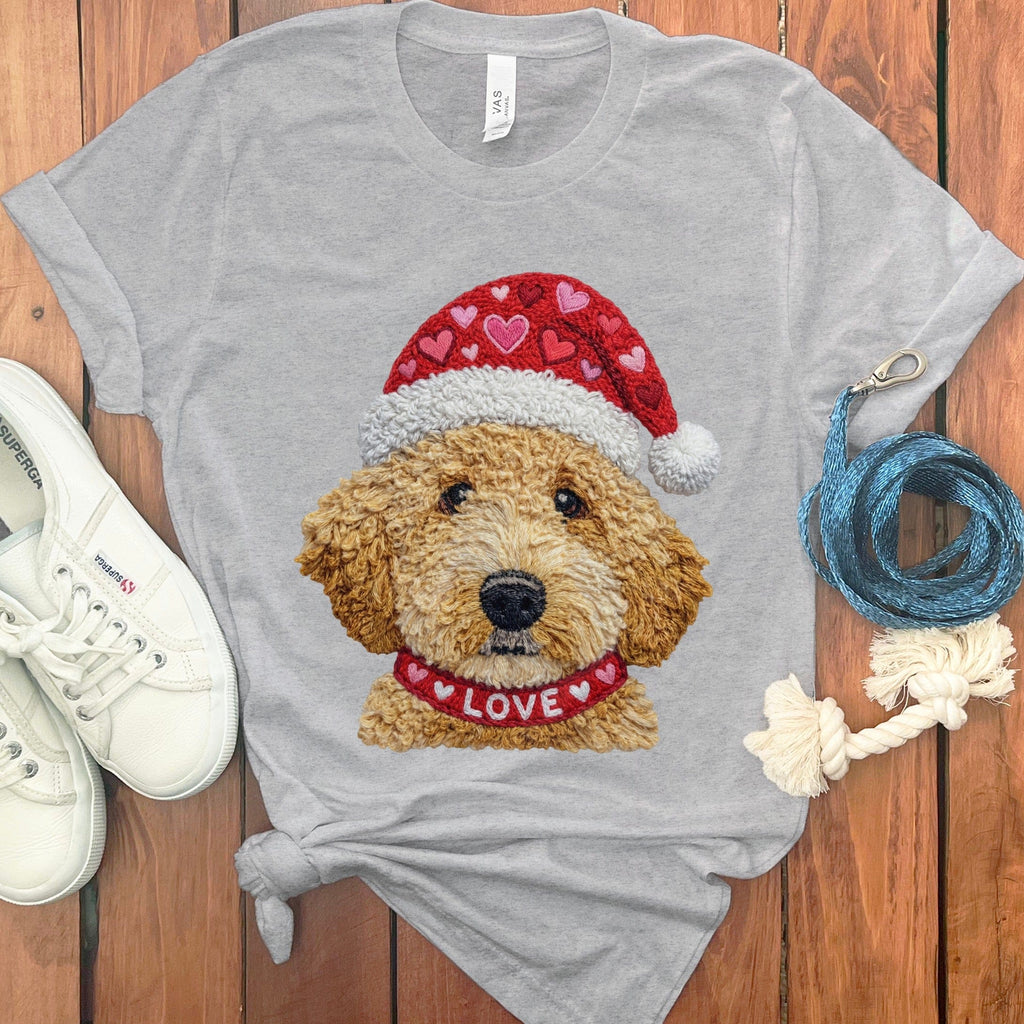 Goldendoodle Love Heart T-Shirt in Athletic Heather / S by Puppy Jo