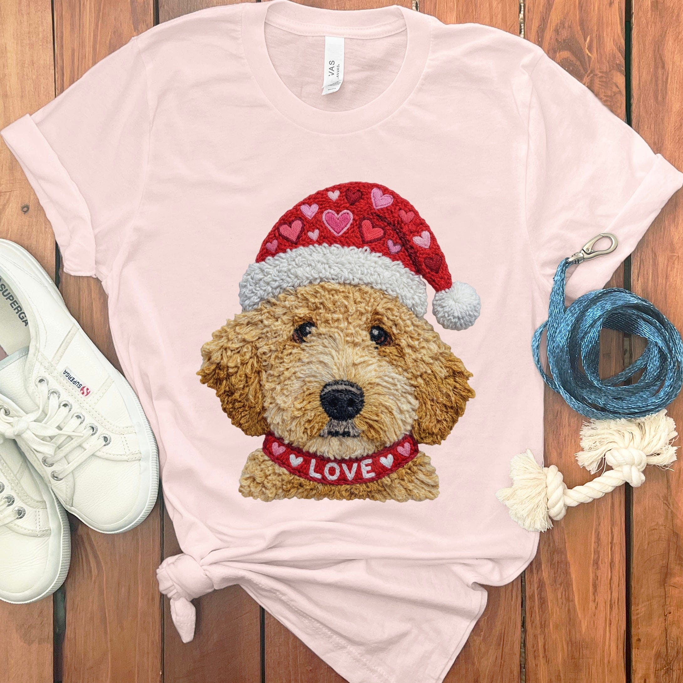 Goldendoodle Love Heart T-Shirt in Soft Pink / S by Puppy Jo