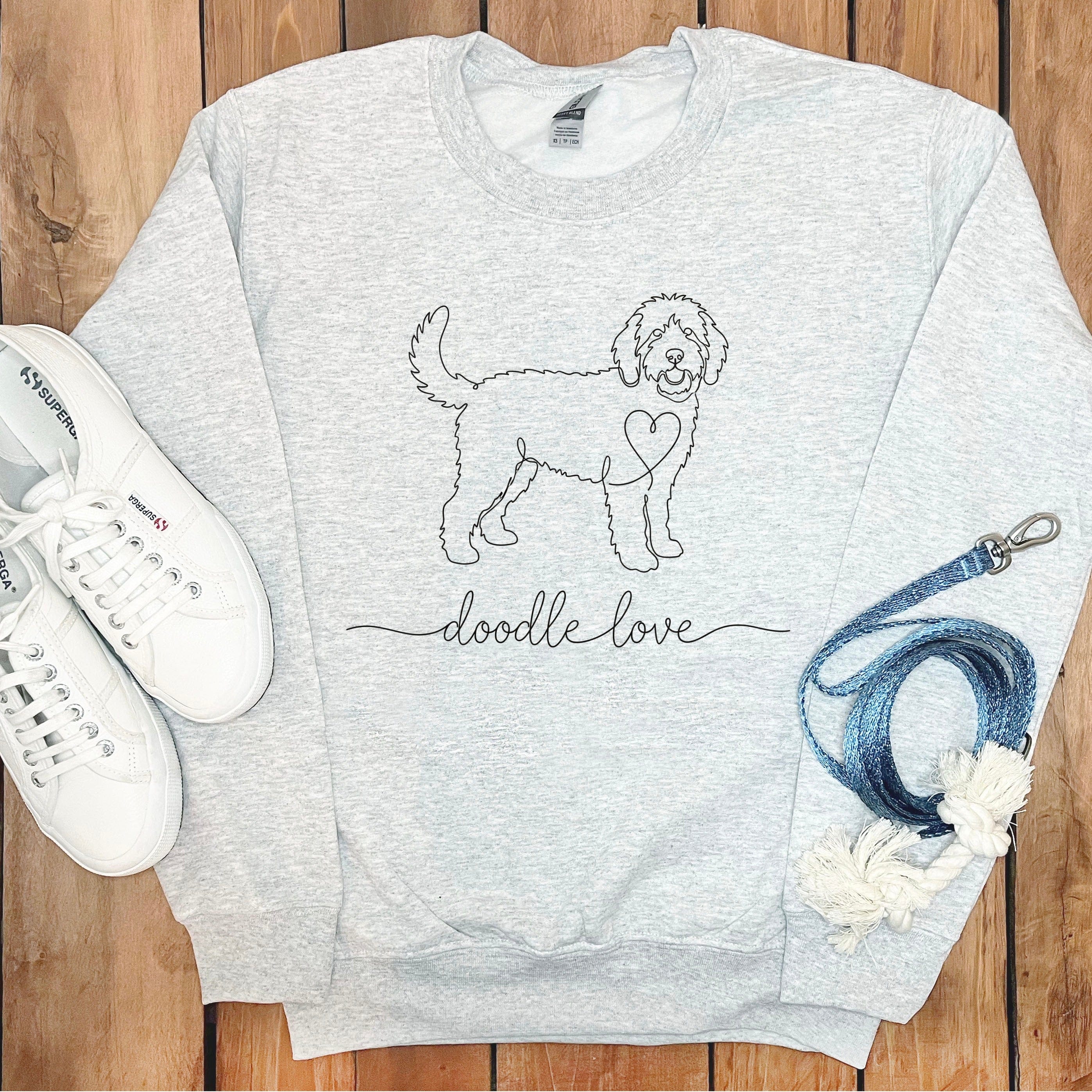 Goldendoodle Love Sweatshirt in Ash / S by Puppy Jo
