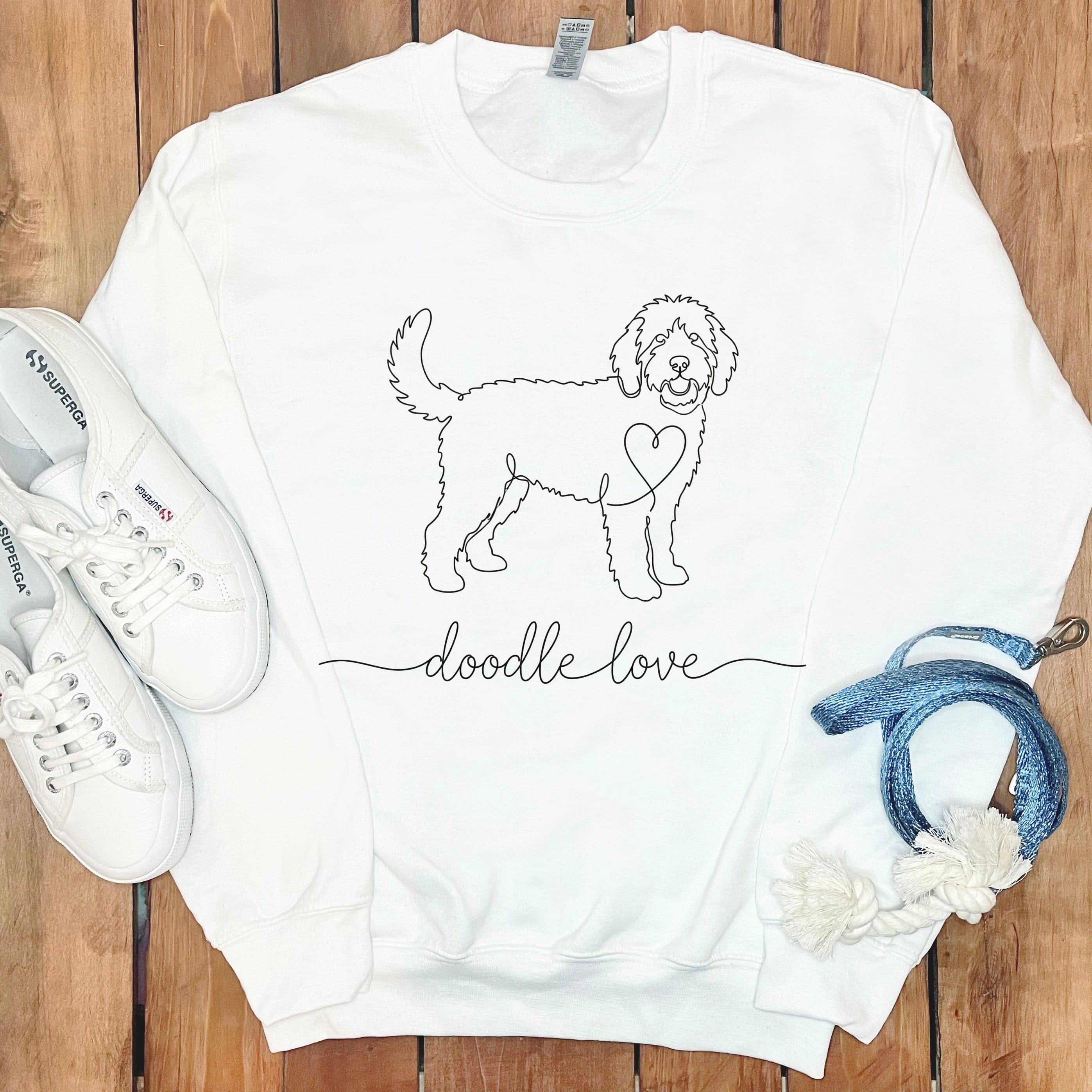 Goldendoodle Love Sweatshirt in White / S by Puppy Jo