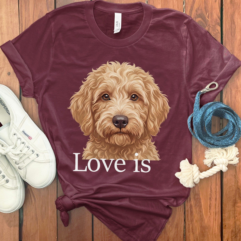Goldendoodle Love T-Shirt in Maroon / S by Puppy Jo