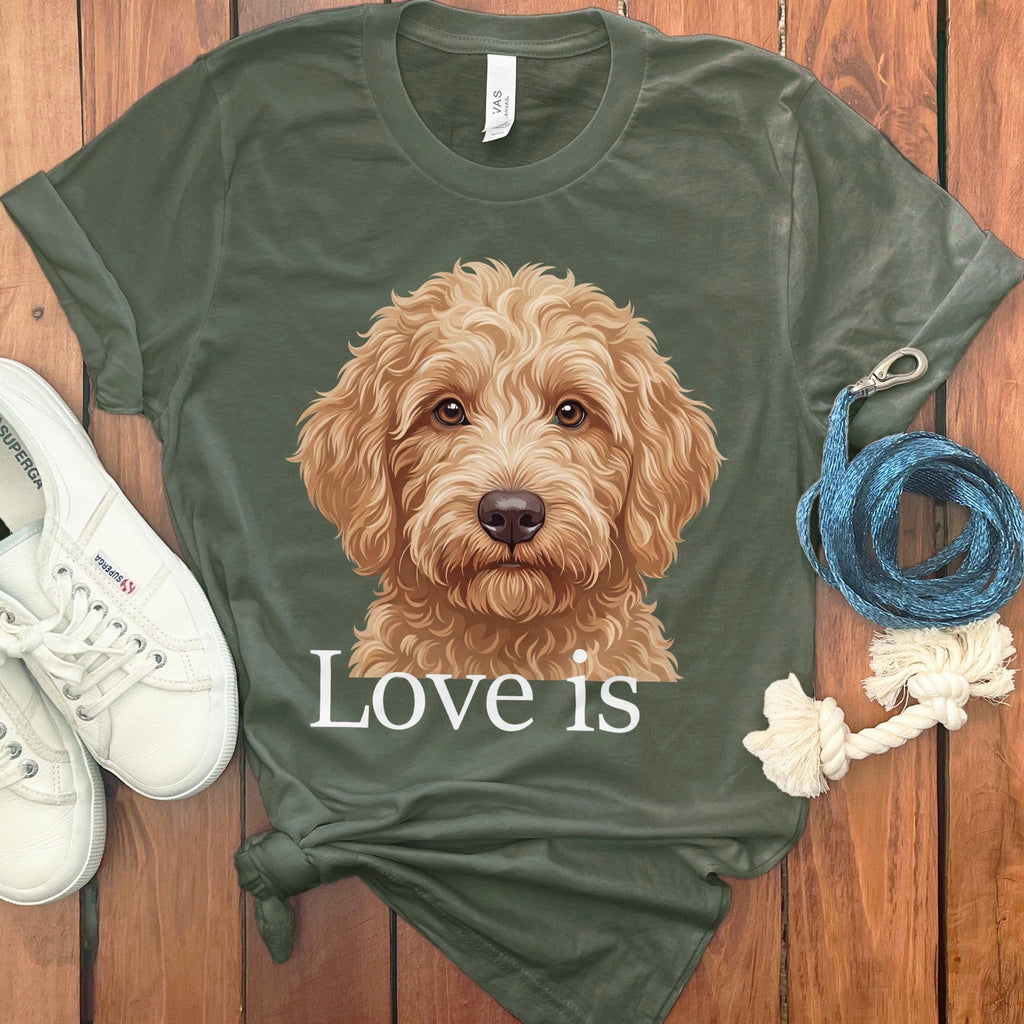 Goldendoodle Love T-Shirt in Military Green / S by Puppy Jo