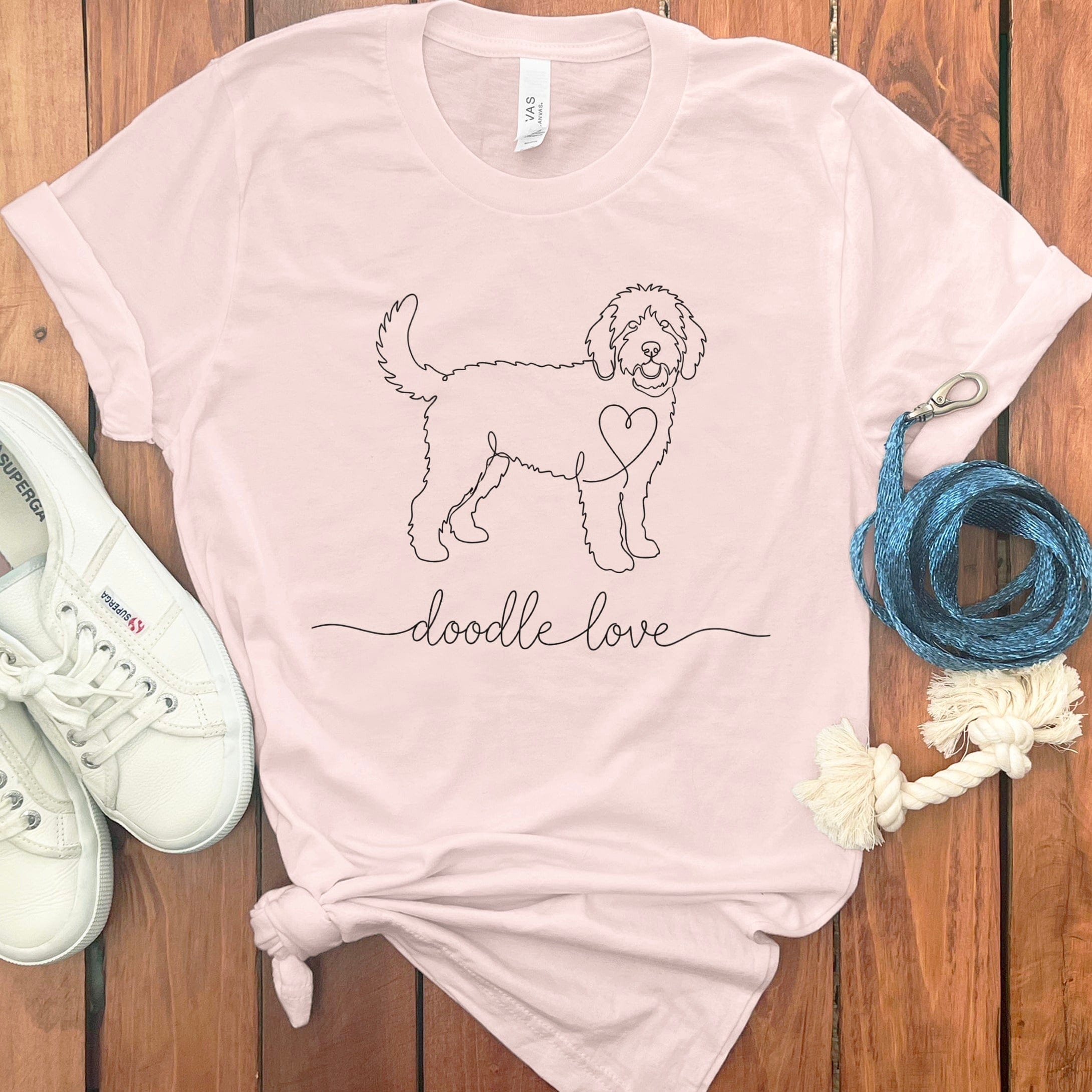 Goldendoodle Love T-Shirt in Soft Pink / S by Puppy Jo