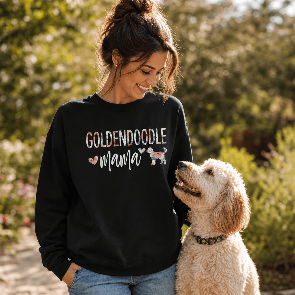 Goldendoodle Mama Floral Sweatshirt in by Puppy Jo
