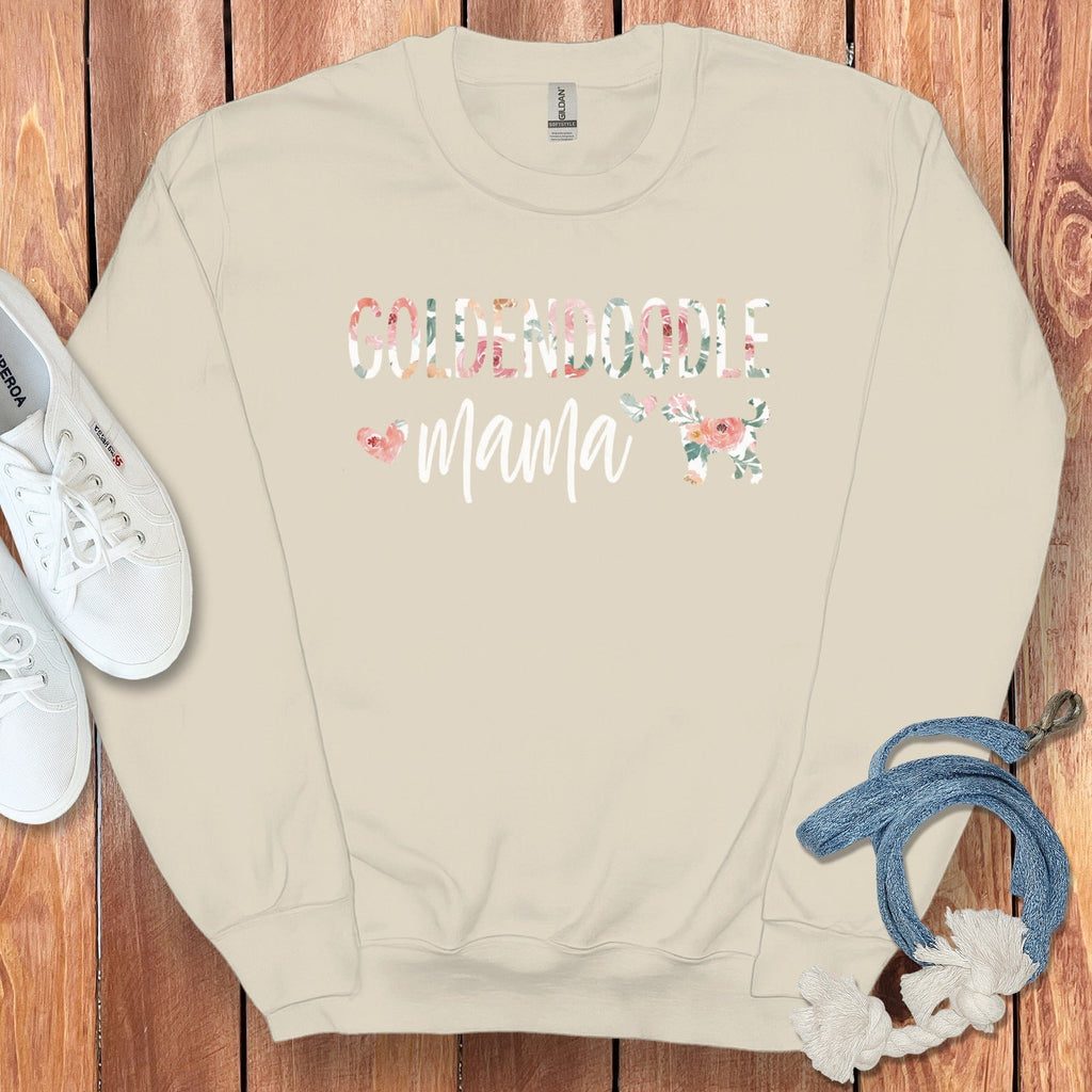 Goldendoodle Mama Floral Sweatshirt in Sand / S by Puppy Jo