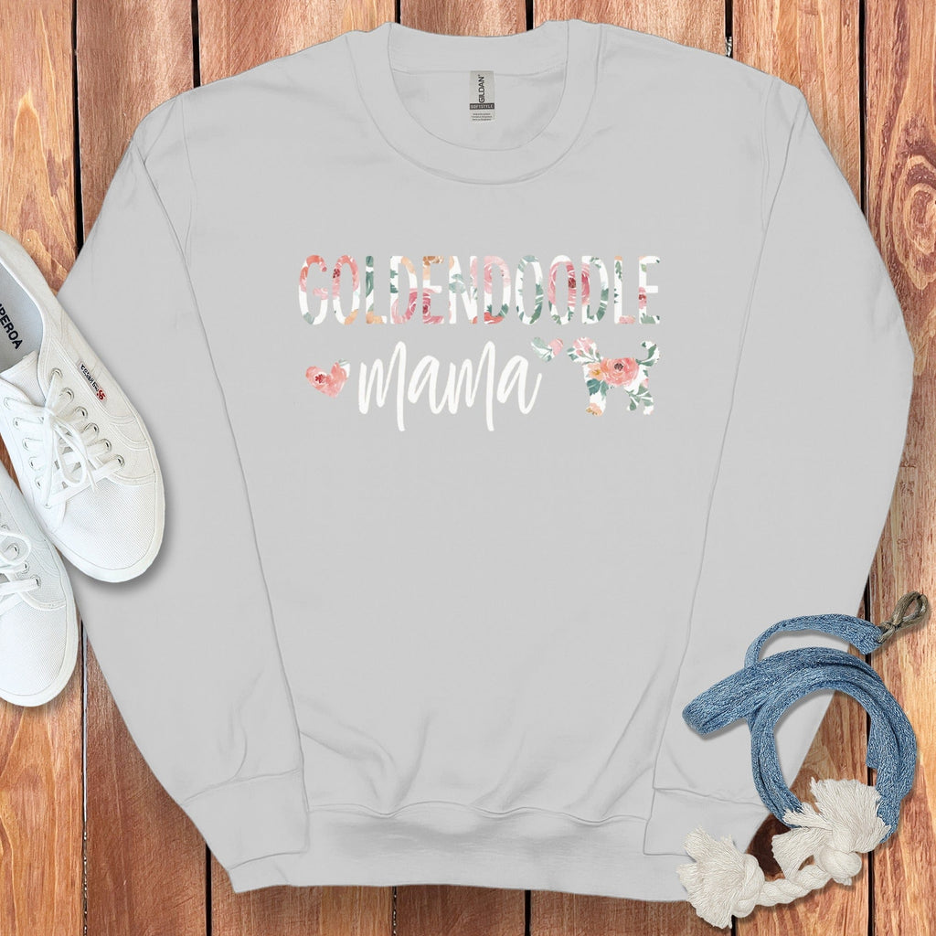 Goldendoodle Mama Floral Sweatshirt in Sport Grey / S by Puppy Jo