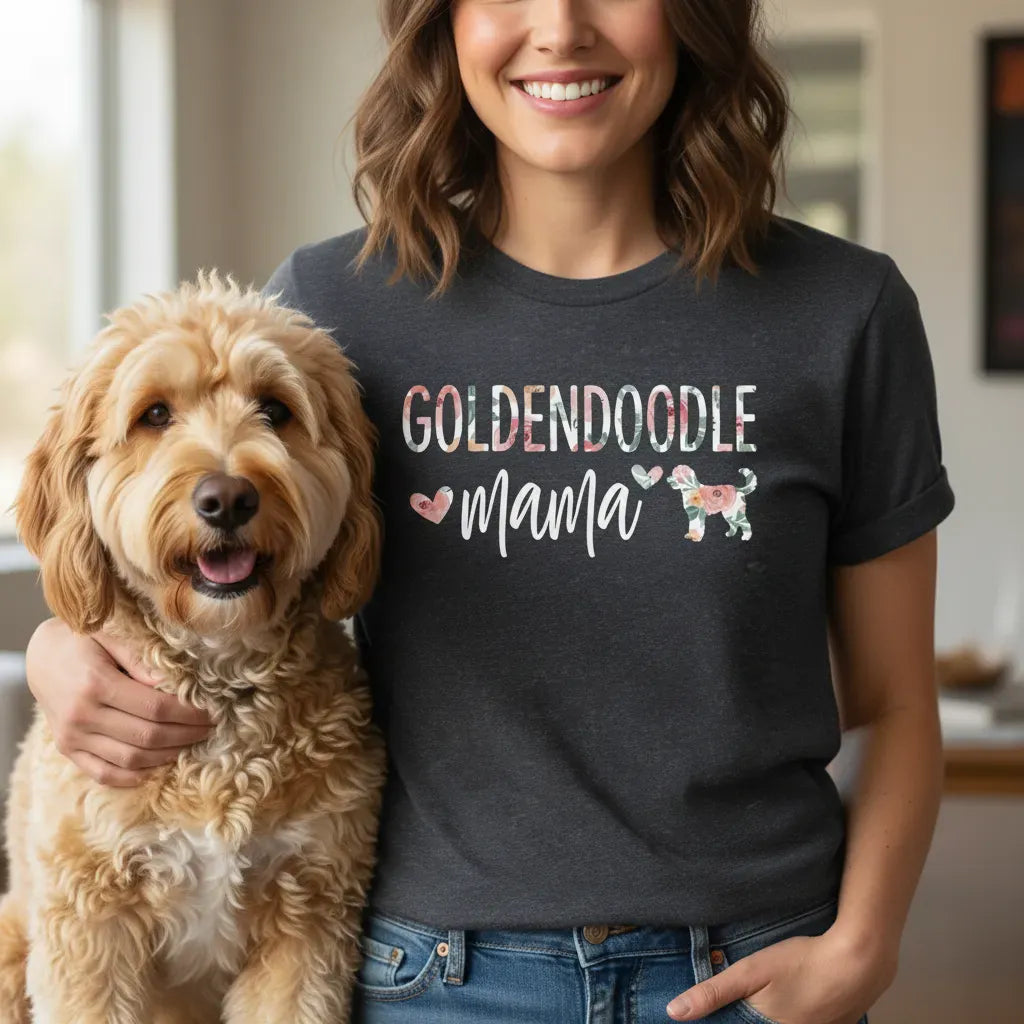 Goldendoodle Mama Floral T-Shirt in by Puppy Jo