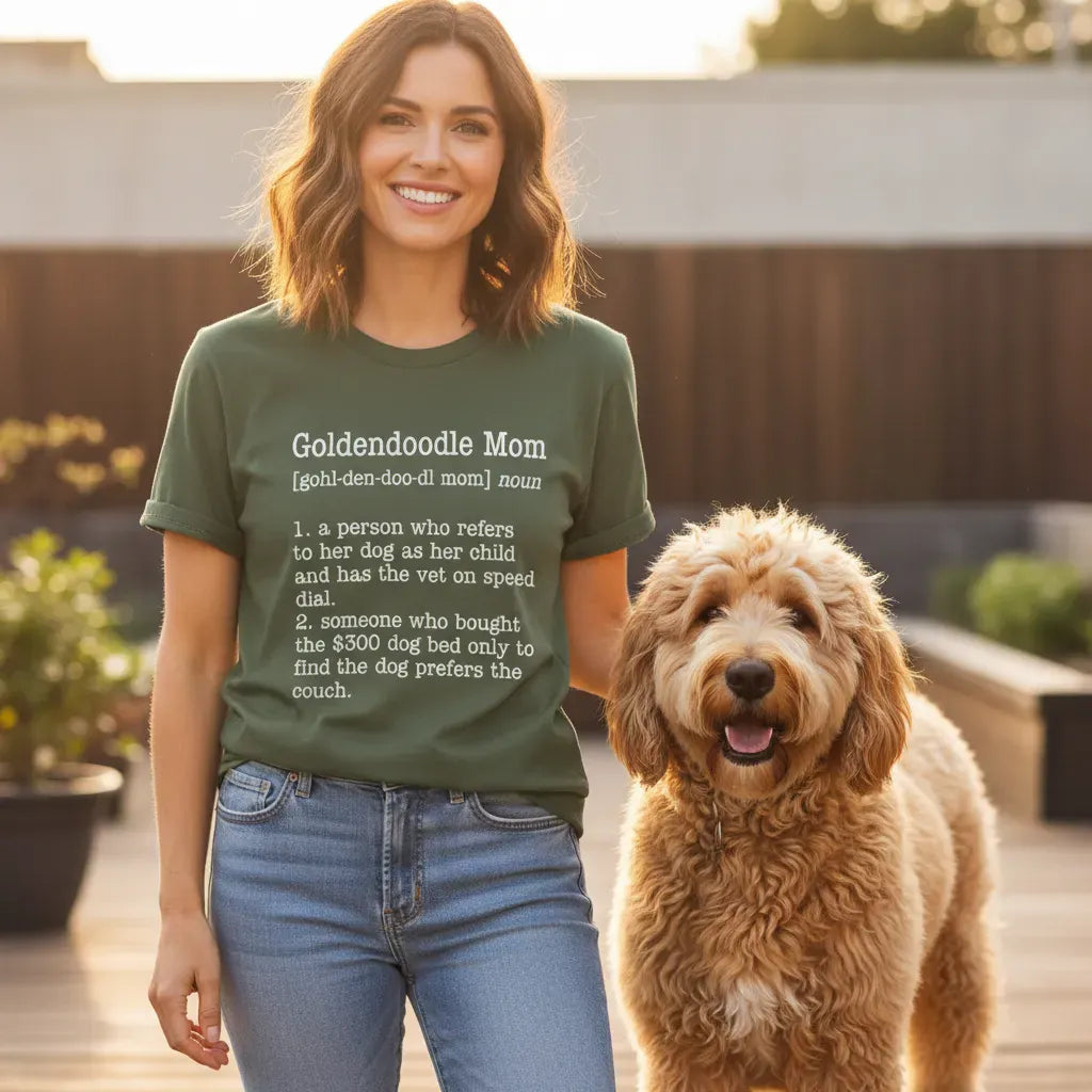 Goldendoodle Mom Dictionary T-Shirt in by Puppy Jo