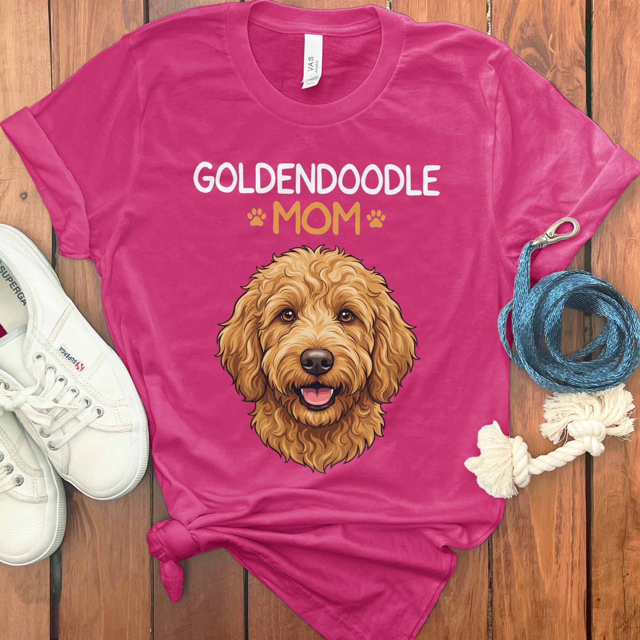 Goldendoodle Mom Paw T-Shirt in Berry / S by Puppy Jo