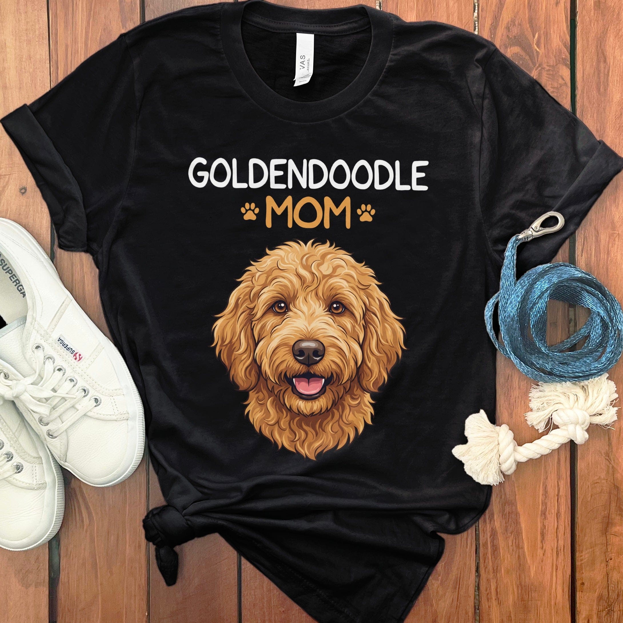 Goldendoodle Mom Paw T-Shirt in Black / S by Puppy Jo