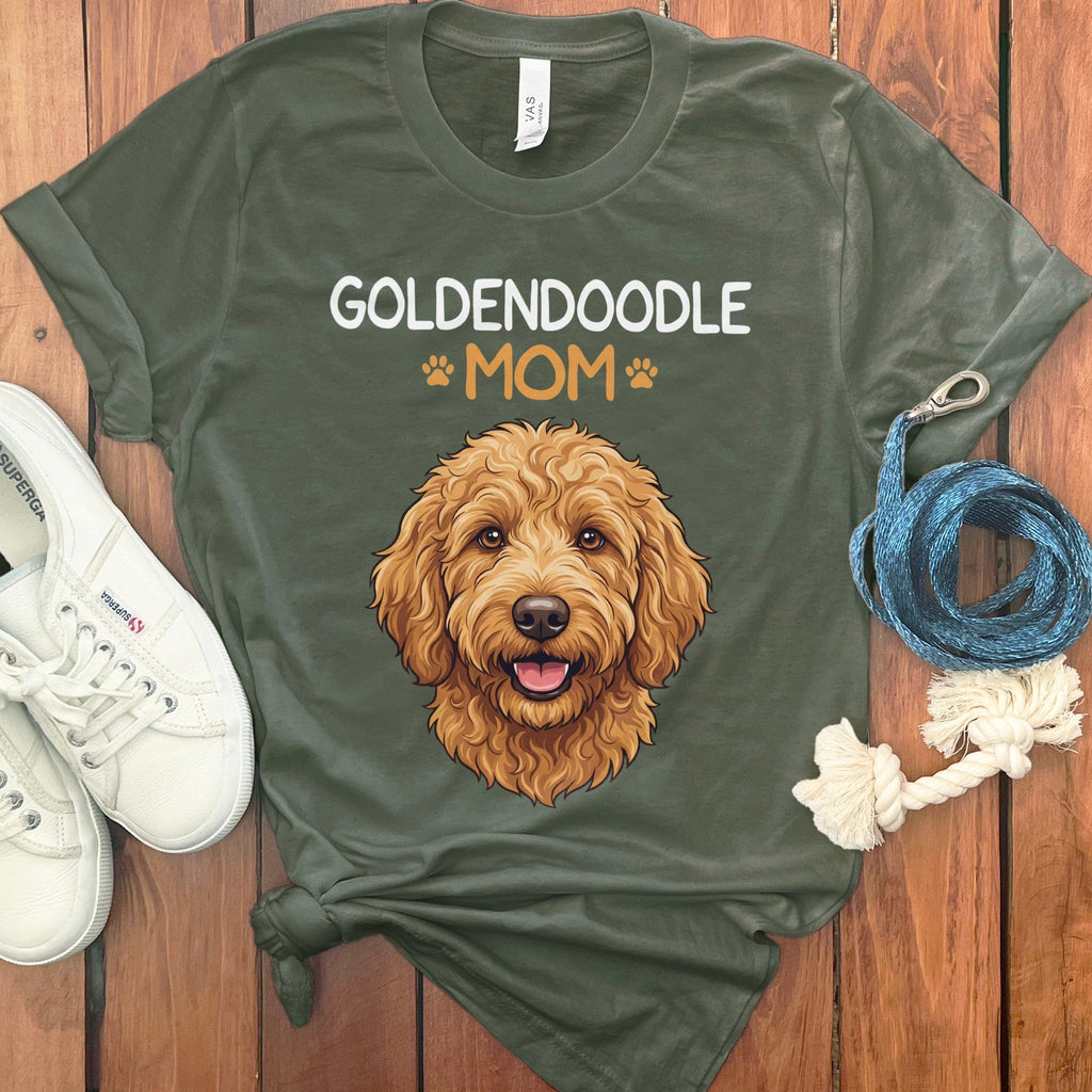 Goldendoodle Mom Paw T-Shirt in Military Green / S by Puppy Jo