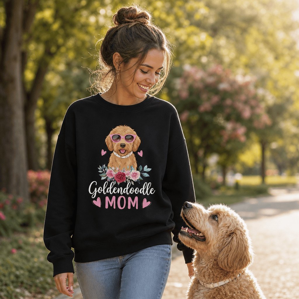 Goldendoodle Mom Sunglass Sweatshirt in by Puppy Jo