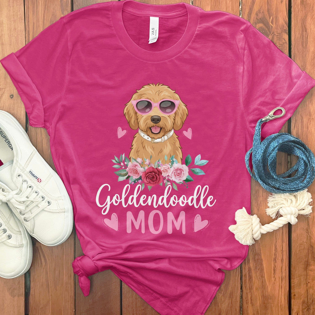 Goldendoodle Mom Sunglass T-Shirt in Berry / S by Puppy Jo