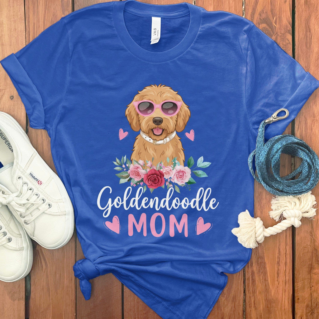 Goldendoodle Mom Sunglass T-Shirt in True Royal / S by Puppy Jo