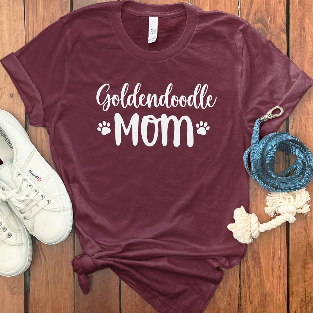 Goldendoodle Mom T-Shirt in Maroon / S by Puppy Jo