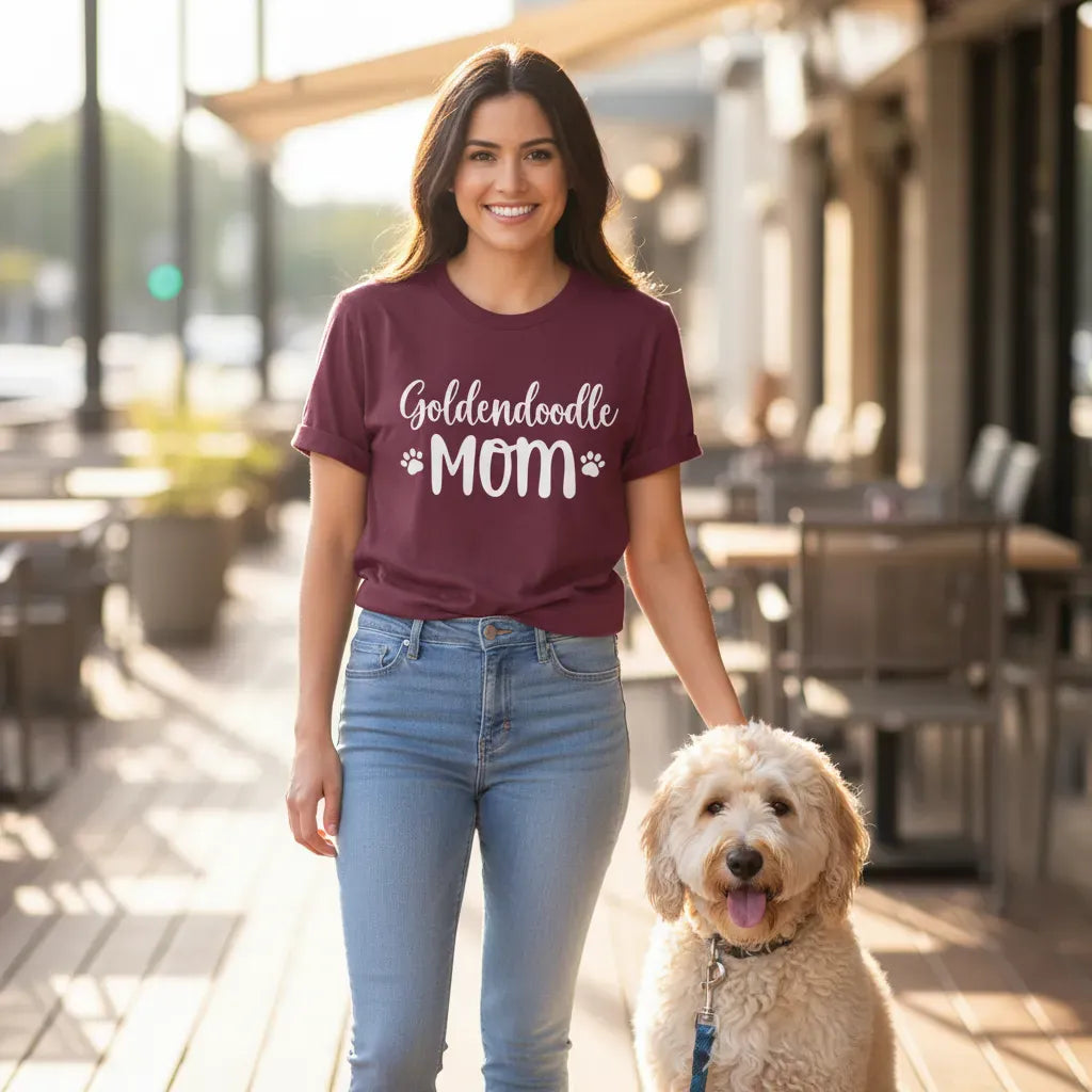 Goldendoodle Mom T-Shirt in by Puppy Jo