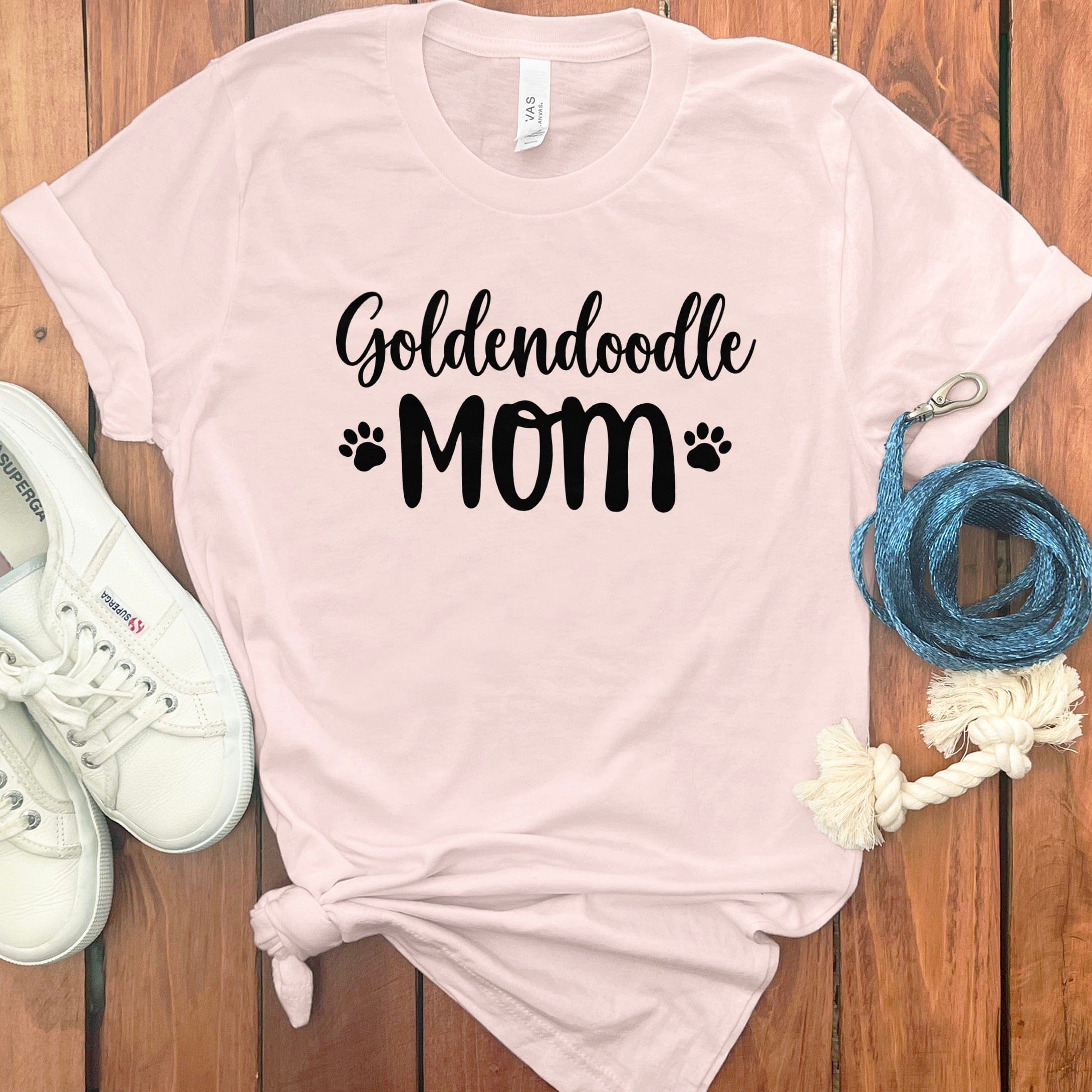 Goldendoodle Mom T-Shirt in Soft Pink / S by Puppy Jo
