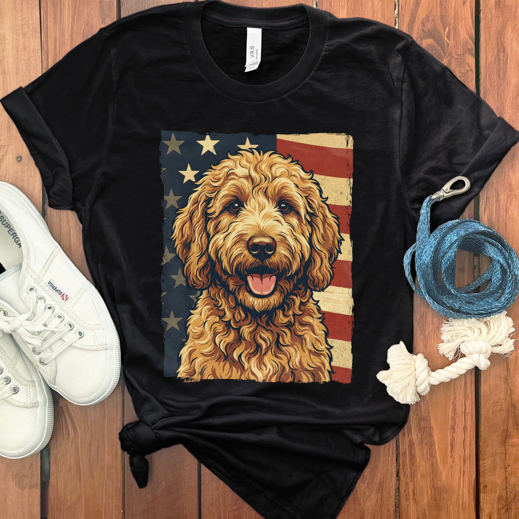 Goldendoodle Patriotic T-Shirt in Black / S by Puppy Jo