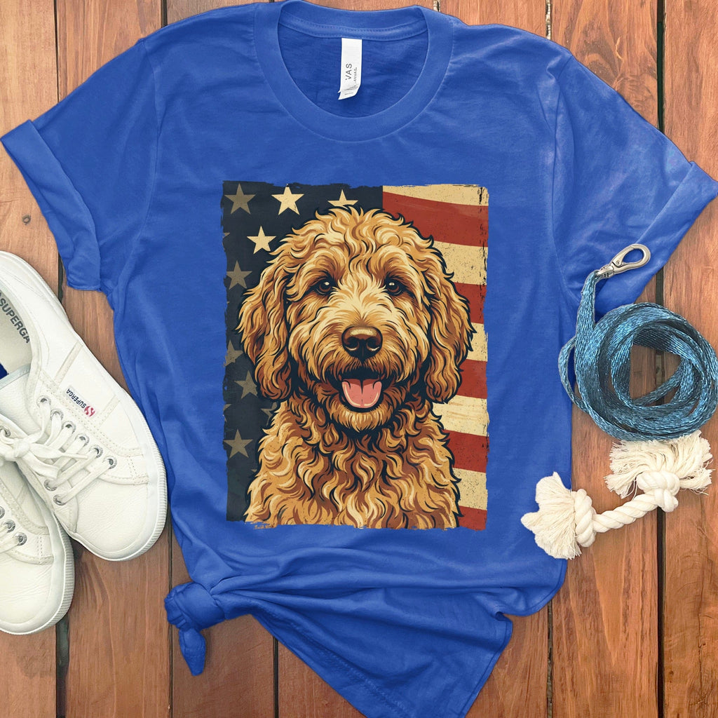 Goldendoodle Patriotic T-Shirt in True Royal / S by Puppy Jo