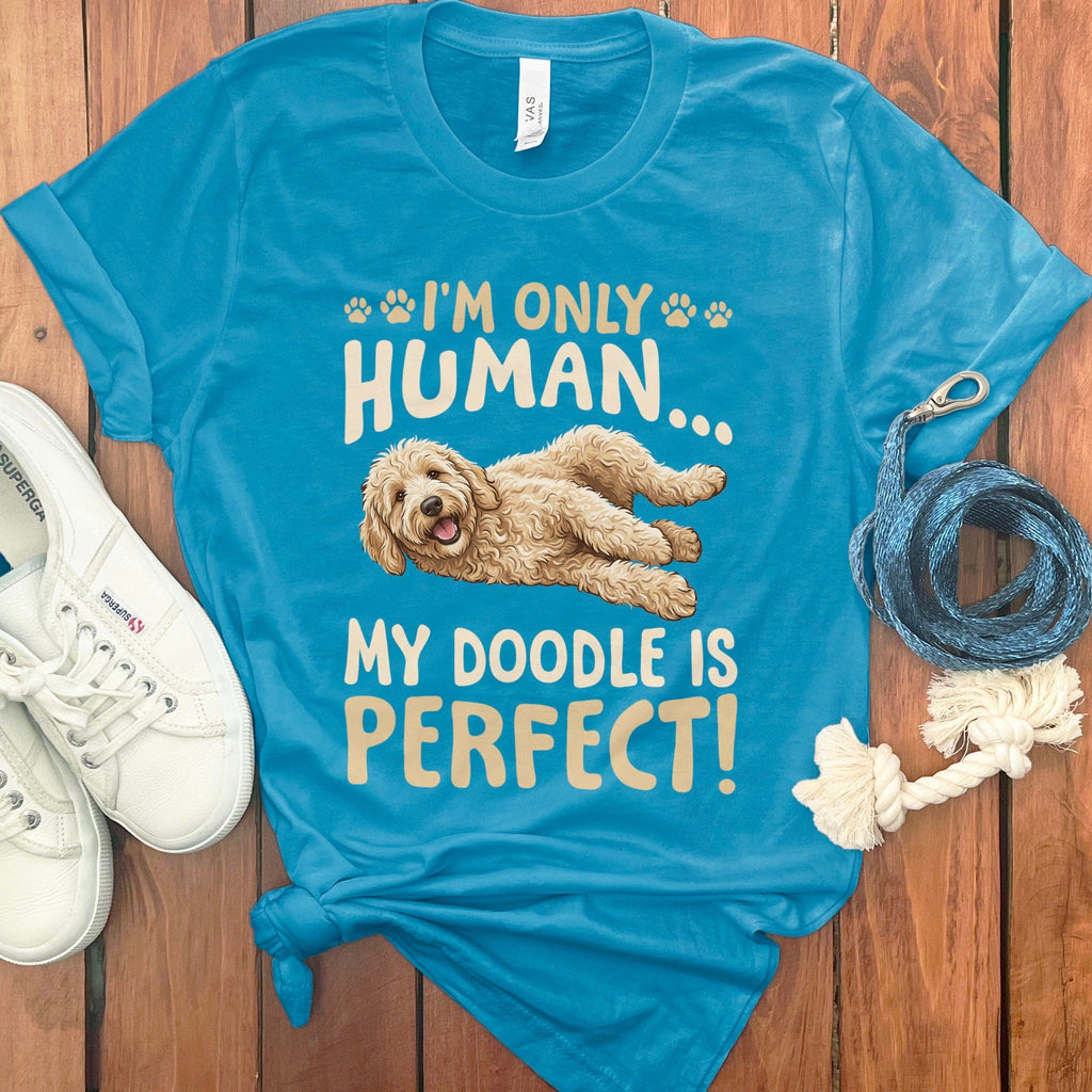 Goldendoodle Perfect T-Shirt in Aqua / S by Puppy Jo