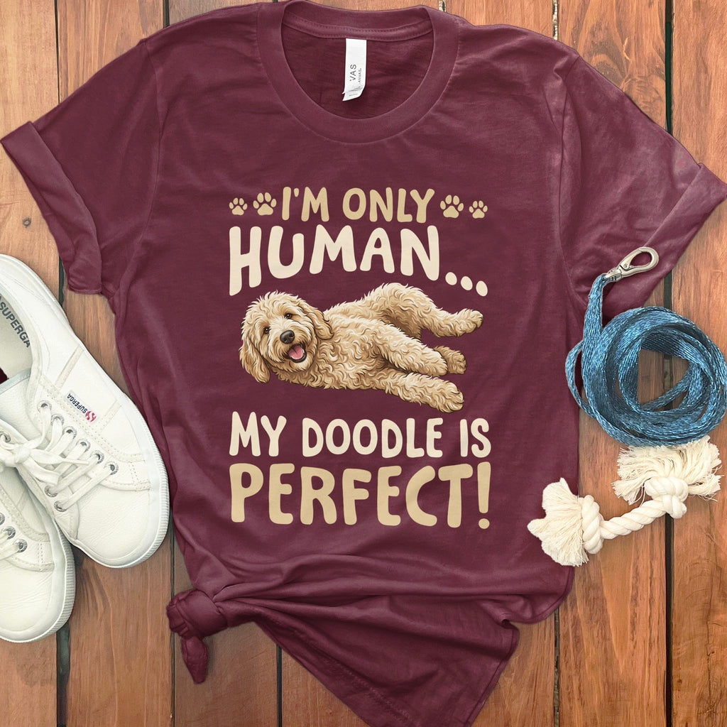 Goldendoodle Perfect T-Shirt in Maroon / S by Puppy Jo