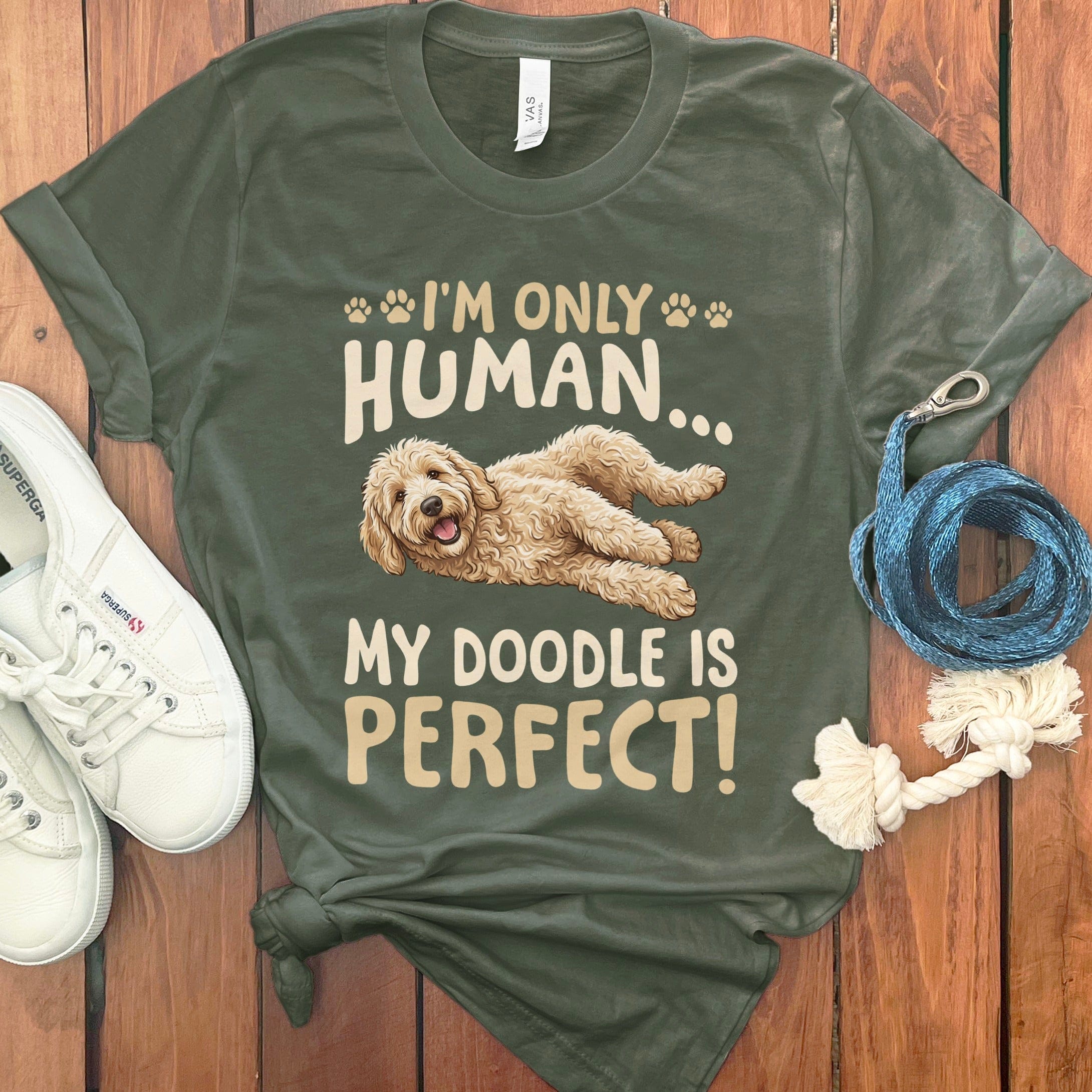 Goldendoodle Perfect T-Shirt in Military Green / S by Puppy Jo
