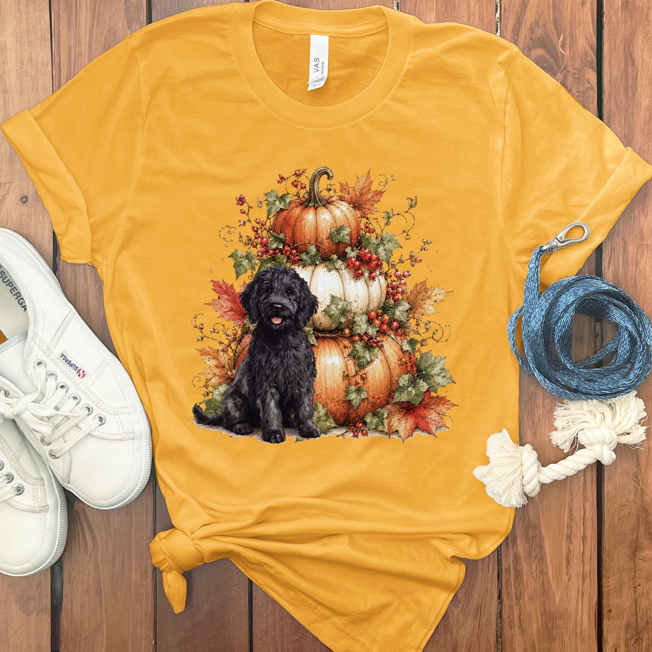 Goldendoodle Pumpkin Ivy T-Shirt in Gold / S by Puppy Jo