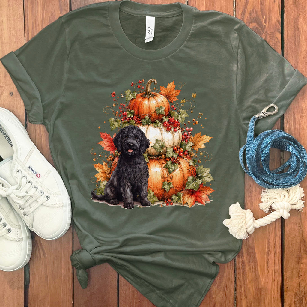 Goldendoodle Pumpkin Ivy T-Shirt in Military Green / S by Puppy Jo