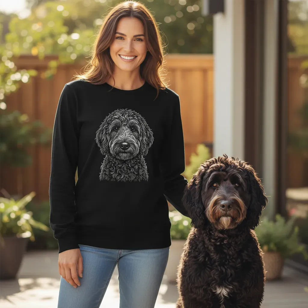 Goldendoodle Sketch Sweatshirt in by Puppy Jo