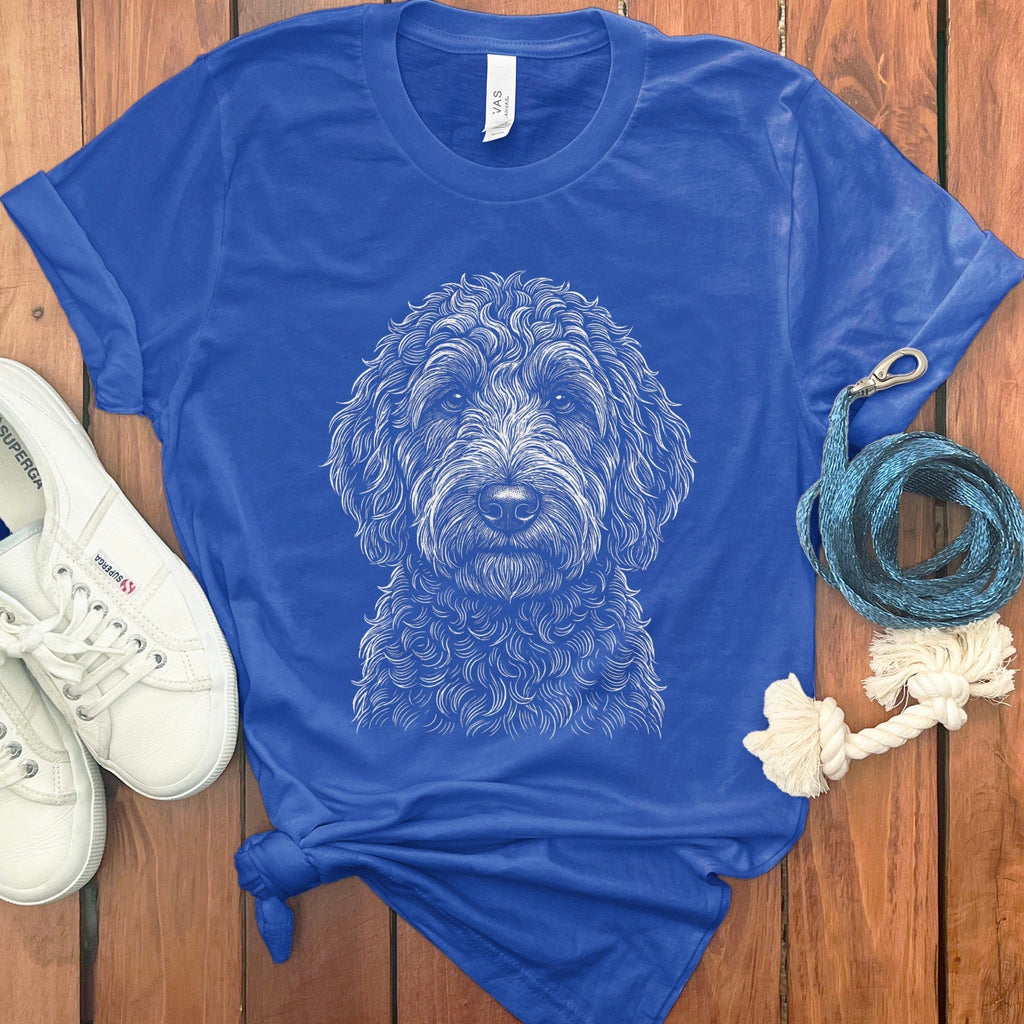 Goldendoodle Sketch T-Shirt in True Royal / S by Puppy Jo