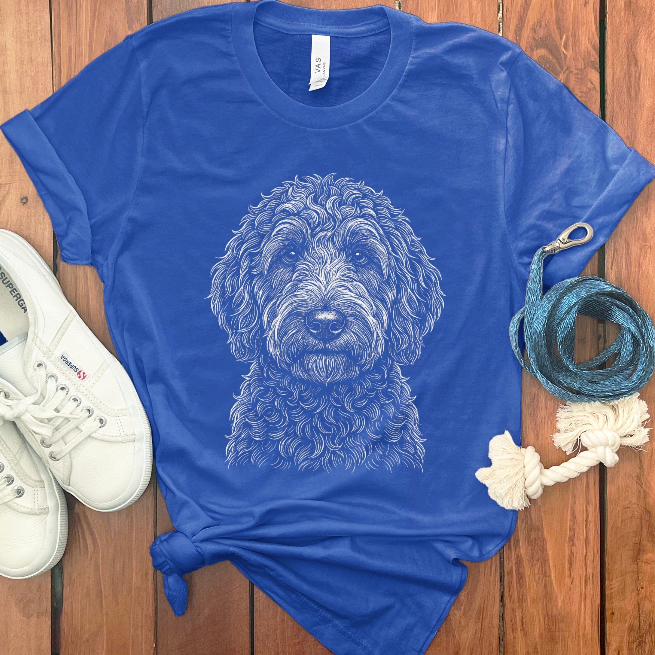 Goldendoodle Sketch T-Shirt in True Royal / S by Puppy Jo