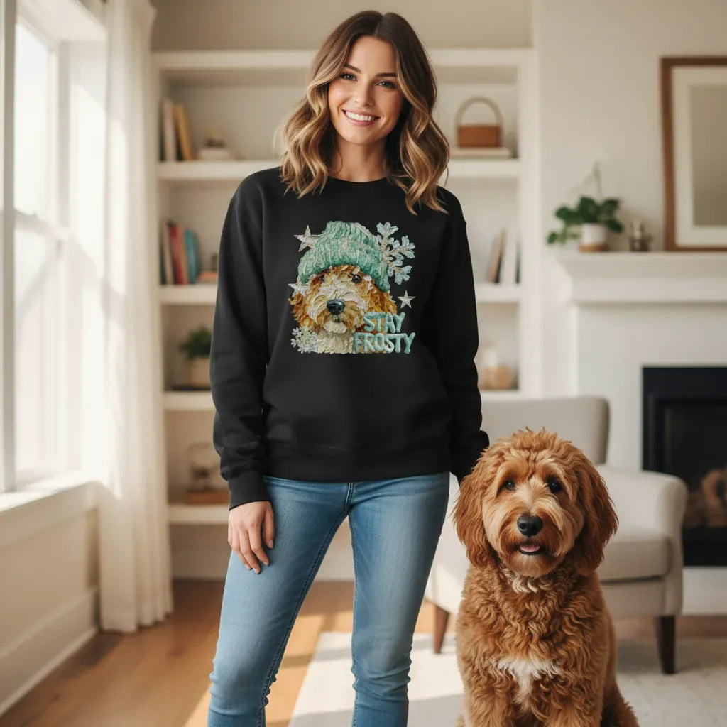 Goldendoodle Stay Frosty Sweatshirt in by Puppy Jo