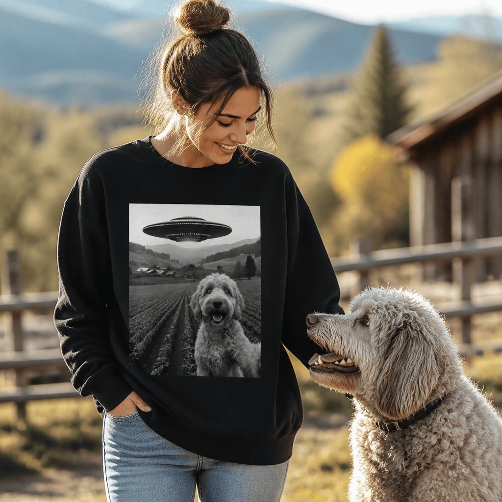 Goldendoodle UFO Sweatshirt in by Puppy Jo