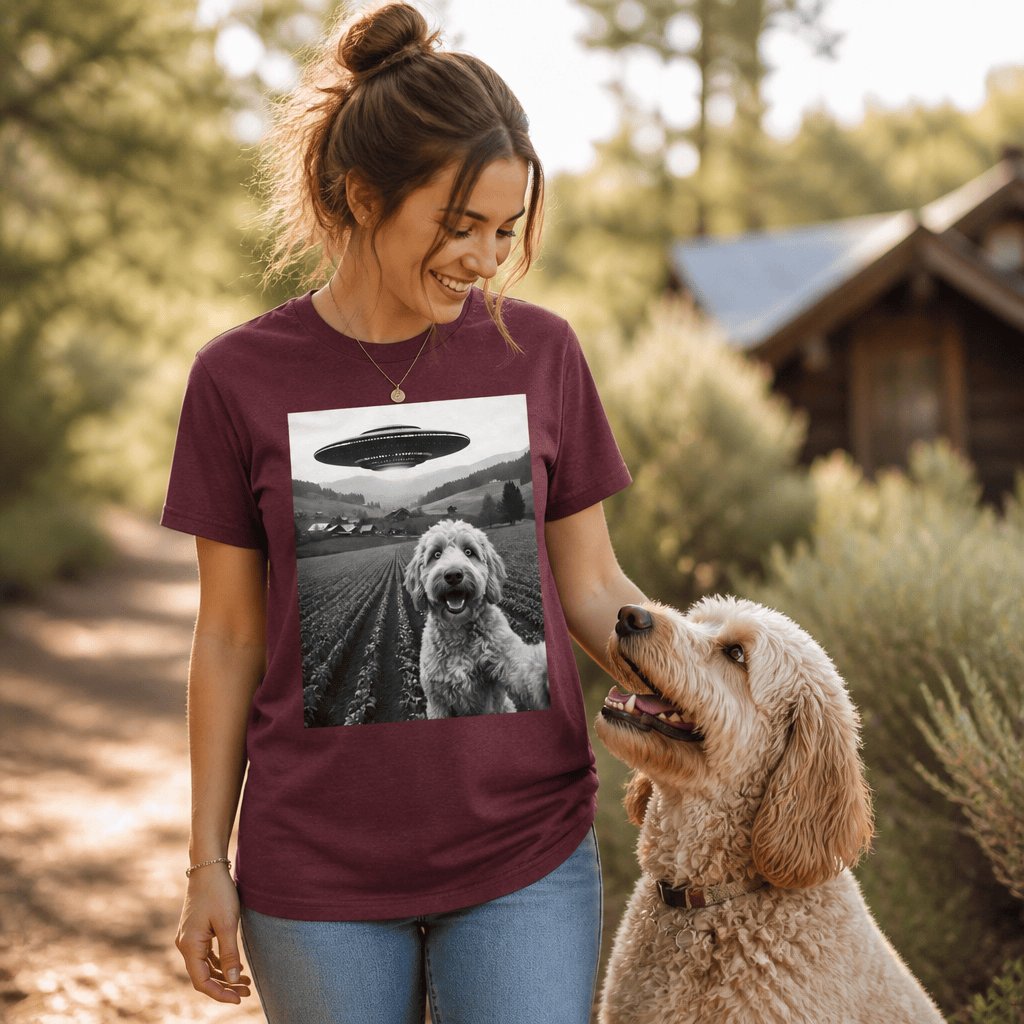 Goldendoodle UFO T-Shirt in by Puppy Jo