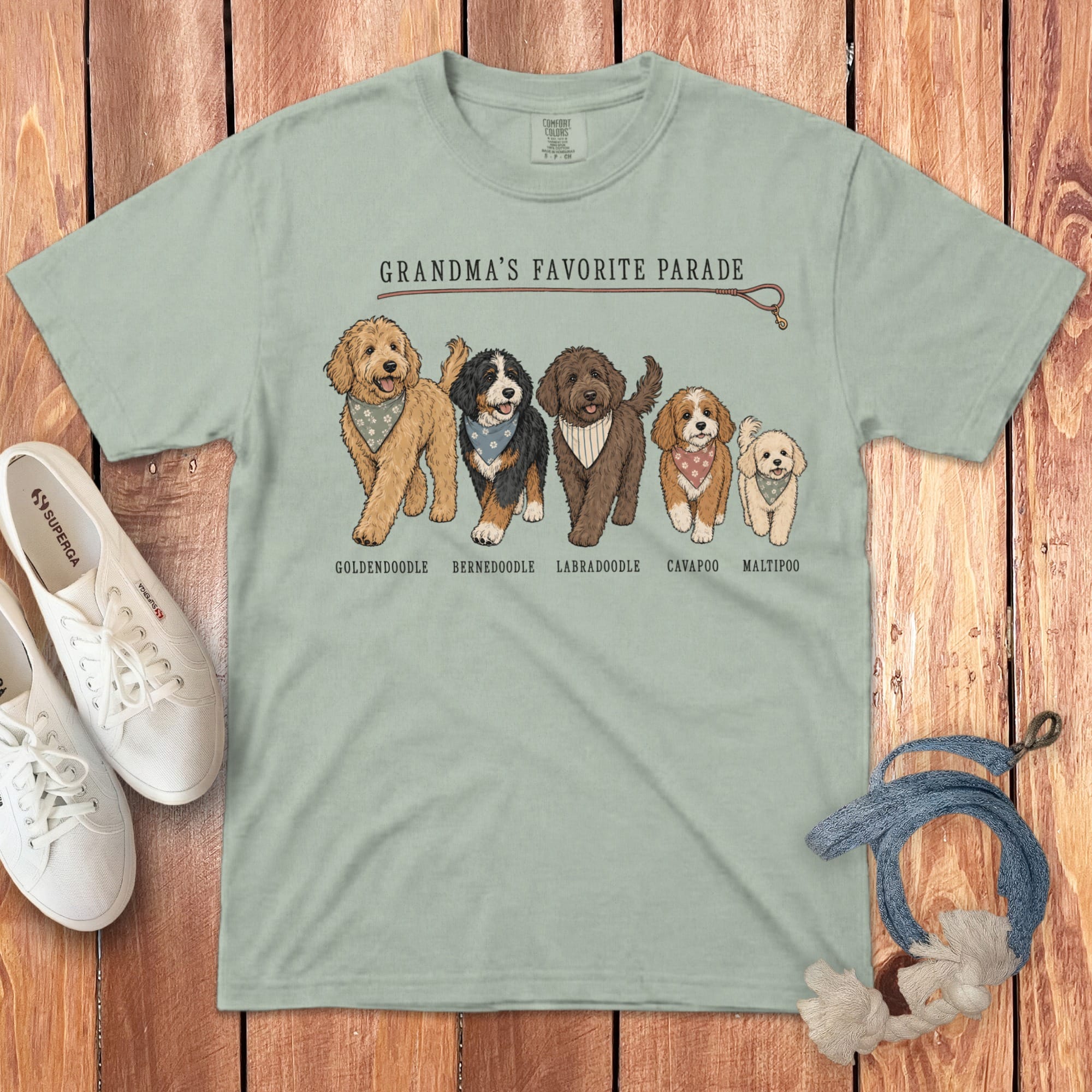 Grandma Doodle Parade Signature T-Shirt in S / Bay by Puppy Jo