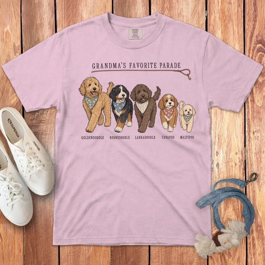 Grandma Doodle Parade Signature T-Shirt in S / Blossom by Puppy Jo